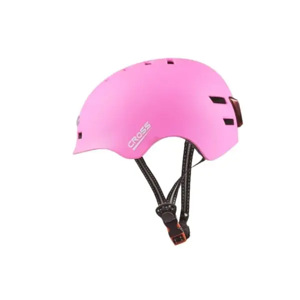 Casco Urbano con luz Cross fucsia